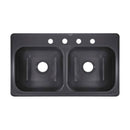 Lyons Industries DKS64J4-3.5 Metallic Silver 33"x19" Manufactured/Mobile Home Acrylic 9" Deep Kitchen Sink, Four Hole