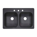 Lyons Industries DKS64LX-TB Metallic Silver LX Style Canadian 31" X 20.5" Dual Bowl 9" Deep Acrylic Three Hole Kitchen Sink