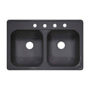 Lyons Industries DKS64LX-TB4 Metallic Silver LX Style Canadian 31" X 20.5" Dual Bowl 9" Deep Acrylic Four Hole Kitchen Sink