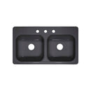 Lyons Industries DKS64Q-TB Metallic Silver 33"x19" Manufactured/Mobile Home Acrylic 6" Deep Kitchen Sink, Three Hole