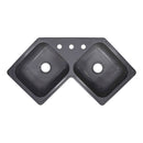 Lyons Industries DKS64V-3.5 Metallic Silver 32.25"x32.25" Manufactured/Mobile Home Acrylic Corner Kitchen Sink, Three Hole