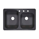 Lyons Industries DKS64Z-TB Metallic Silver Gourmet Choice Canadian 31" X 20.5" Dual Offset Bowl 8" Deep Acrylic Kitchen Sink