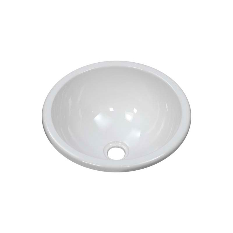 Lyons Industries DKSEN01-1.5 White 12.75" in Diameter Round Acrylic Entertainment Sink with a 1.5" Drain Opening