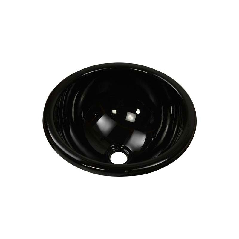 Lyons Industries DKSEN22-1.5 Black 12.75" in Diameter Round Acrylic Entertainment Sink with a 1.5" Drain Opening