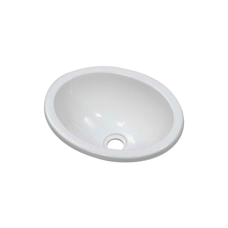 Lyons Industries DKSENV01-1.5 White 13" X 10.25" Oval Acrylic Entertainment Sink with a 1.5" Drain Opening