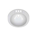 Lyons Industries DLAV01-19 White 19.5"x17" Acrylic 6" Deep Lavatory Drop-In Sink with Molded Soap Dishes