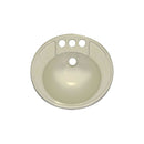 Lyons Industries DLAV09-19 Biscuit 19.5"x17" Acrylic 6" Deep Lavatory Drop-In Sink with Molded Soap Dishes