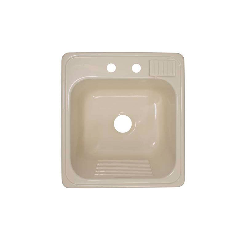 Lyons Industries DLT02 Almond Acrylic Self-Rimming Laundry Tub, 20" X 25" with Extra 12" Deep Sink