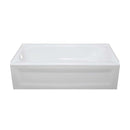 Lyons Industries ETL01543019L White Acrylic 54" Wide Apron Front Bath Tub with Left Hand Drain