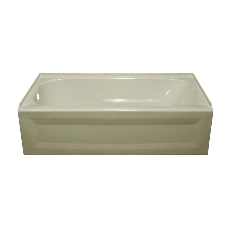 Lyons Industries ETL09543019L Biscuit Acrylic 54" Wide Apron Front Bath Tub with Left Hand Drain