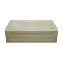 Lyons Industries ETL09543019R Biscuit Acrylic 54" Wide Apron Front Bath Tub with Right Hand Drain