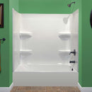 Lyons Industries KVTL01542716R White Acrylic Matching Bath Tub and Wall Kit Set 54" Wide and Right Hand Drain