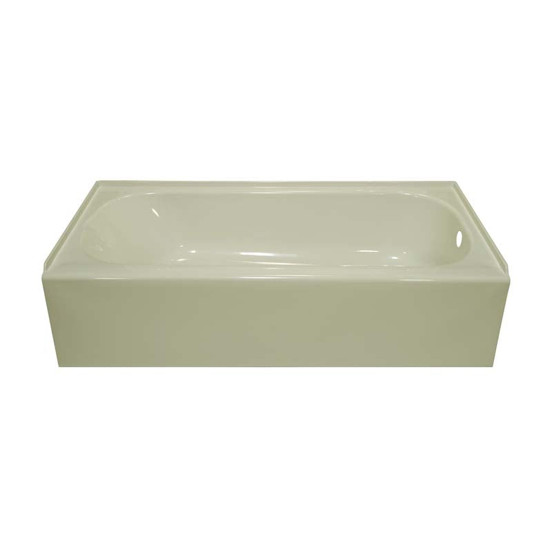 Lyons Industries VTL09542716R Biscuit Acrylic 54" Wide Apron Front Bath Tub with Right Hand Drain