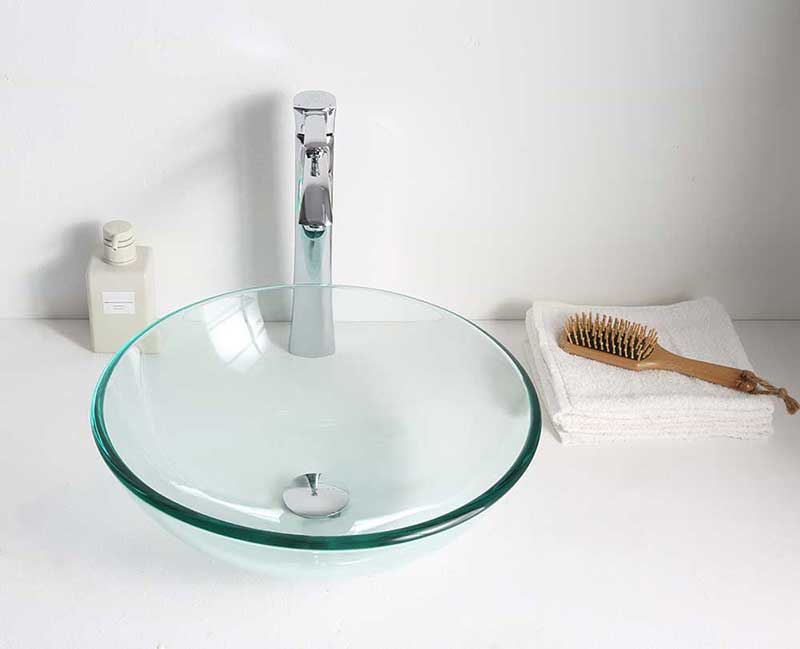 Anzzi Etude Series Deco-Glass Vessel Sink in Lustrous Clear Finish 6