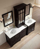 Ariel Bath Stafford 85" Double Sink Vanity Set in Espresso w/ Center Medicine Cabinet 4