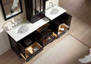 Ariel Bath Stafford 85" Double Sink Vanity Set in Espresso w/ Center Medicine Cabinet 5