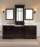 Ariel Bath Stafford 85" Double Sink Vanity Set in Espresso w/ Center Medicine Cabinet