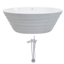 Anzzi Nimbus 5.6 ft. Acrylic Center drain Freestanding Bathtub in White with Kase Freestanding Faucet in Chrome