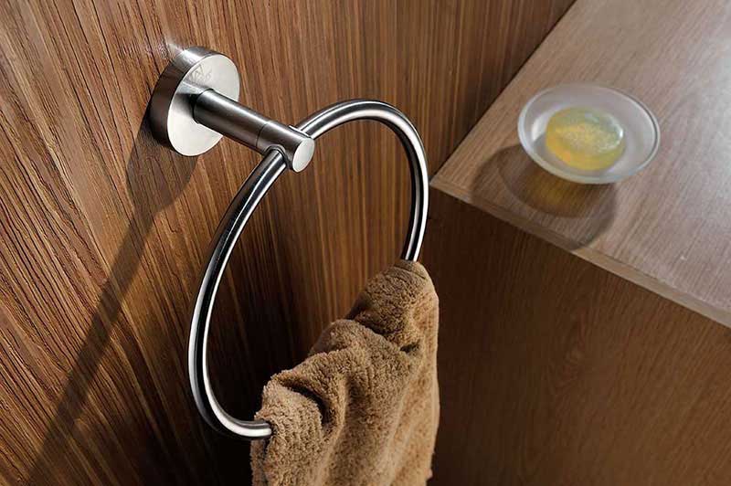 Anzzi Caster Series Towel Ring in Brushed Nickel 3