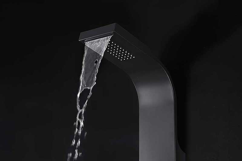 Anzzi LEVEL Series 66 in. Full Body Shower Panel System with Heavy Rain Shower and Spray Wand in Black 8