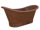 Anzzi Sumatra 70 in. Handmade Copper Double Slipper Flatbottom Non-Whirlpool Bathtub in Hammered Antique Copper FT-AZ331 6