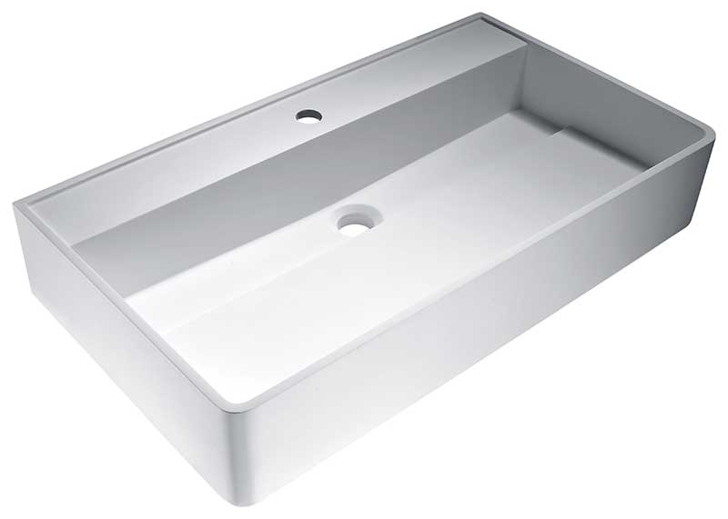 Anzzi Tilia Solid Surface Vessel Sink in Matte White LS-AZ531b 2
