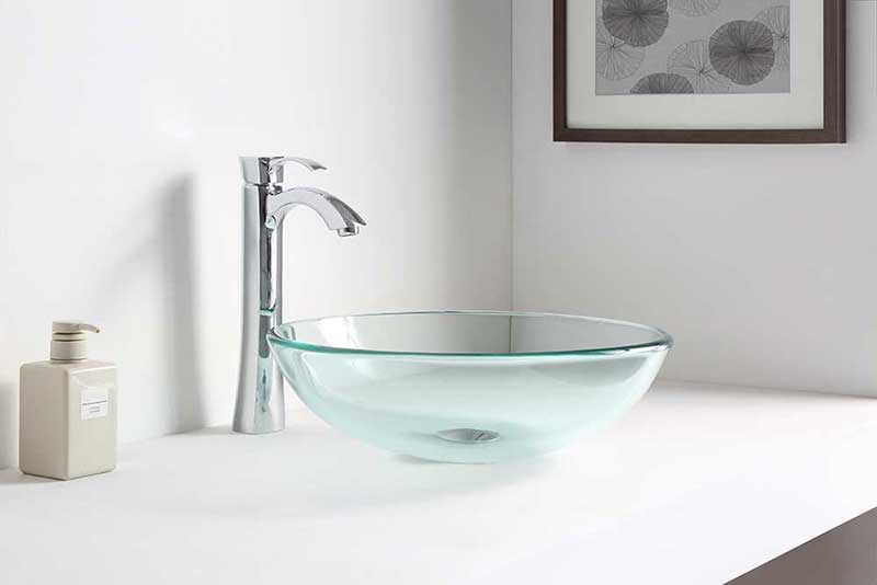 Anzzi Etude Series Deco-Glass Vessel Sink in Lustrous Clear Finish 3