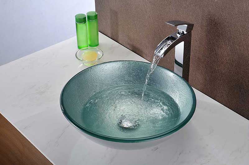 Anzzi Spirito Series Deco-Glass Vessel Sink in Churning Silver 6