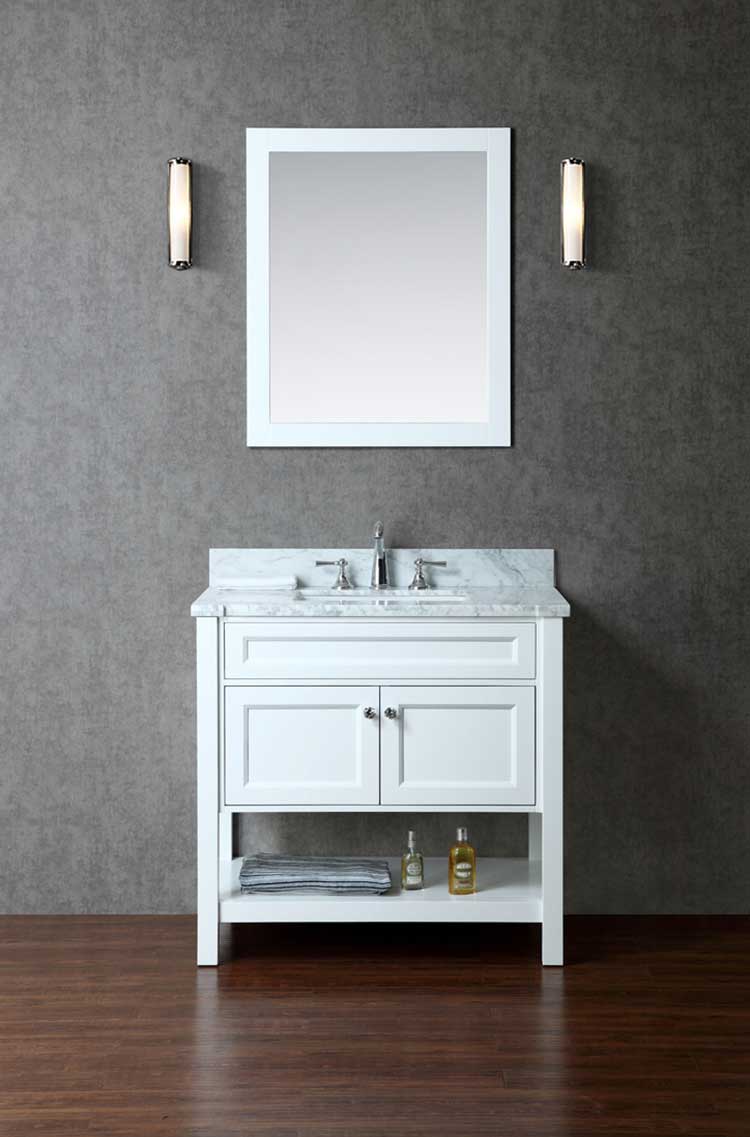 Ariel by Seacliff Mayfield 36" Single-Sink Bathroom Vanity Set With Mirror SCMAY36SWH