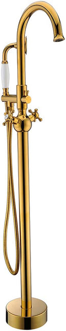 Anzzi Bridal 3-Handle Claw Foot Tub Faucet with Hand Shower in Gold FS-AZ0061RG 15