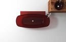 Vida 62 in. One Piece Anzzi Stone Freestanding Bathtub in Translucent Deep Red 6