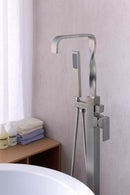 Anzzi Yosemite 2-Handle Claw Foot Tub Faucet with Hand Shower in Brushed Nickel FS-AZ0050BN 4