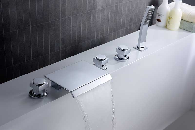 Anzzi Guaira 3-Handle Deck-Mount Roman Tub Faucet in Chrome FR-AZ044CH 3
