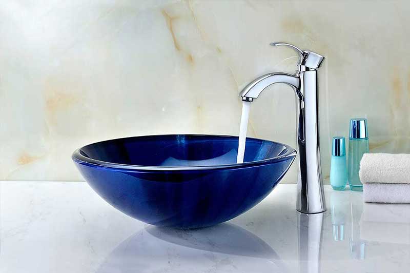 Anzzi Meno Series Deco-Glass Vessel Sink in Lustrous Blue 6