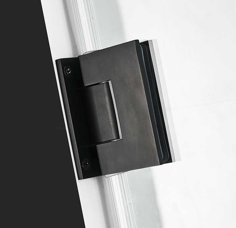 Anzzi Fellow Series 24 in. by 72 in. Frameless Hinged Shower Door in Matte Black with Handle SD-AZ09-01MB 7