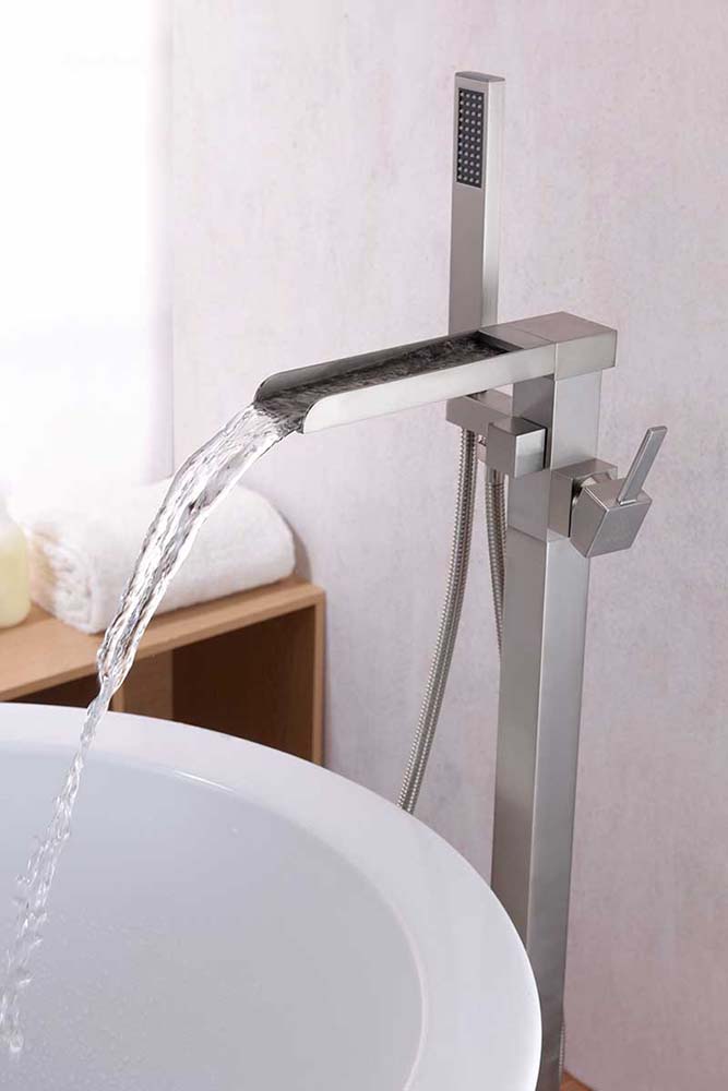 Anzzi Union 2-Handle Claw Foot Tub Faucet with Hand Shower in Brushed Nickel FS-AZ0059BN 5