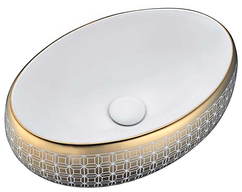 Anzzi Sona Series Ceramic Vessel Sink in Gold LS-AZ271