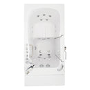 Ella Monaco 32"x52" Acrylic Hydro and Hydro Independent Foot Massage Walk-In Bathtub with Left Outward Swing Door, 5 Piece Fast Fill Faucet, 2" Dual Drain