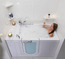 Ella Monaco 32"x52" Acrylic Hydro and Hydro Independent Foot Massage Walk-In Bathtub with Left Outward Swing Door, 5 Piece Fast Fill Faucet, 2" Dual Drain
