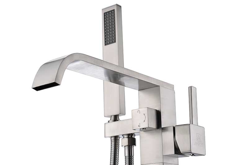 Anzzi Angel 2-Handle Claw Foot Tub Faucet with Hand Shower in Brushed Nickel FS-AZ0044BN 14