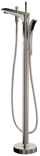 Anzzi Kase Series 1-Handle Freestanding Claw Foot Tub Faucet with Hand shower in Brushed Nickel
