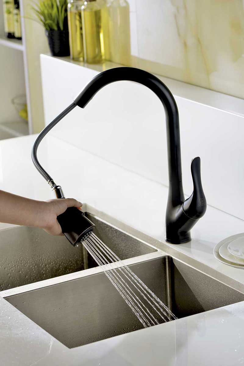 Anzzi Accent Series Single Handle Pull Down Kitchen Faucet in Oil Rubbed Bronze 6