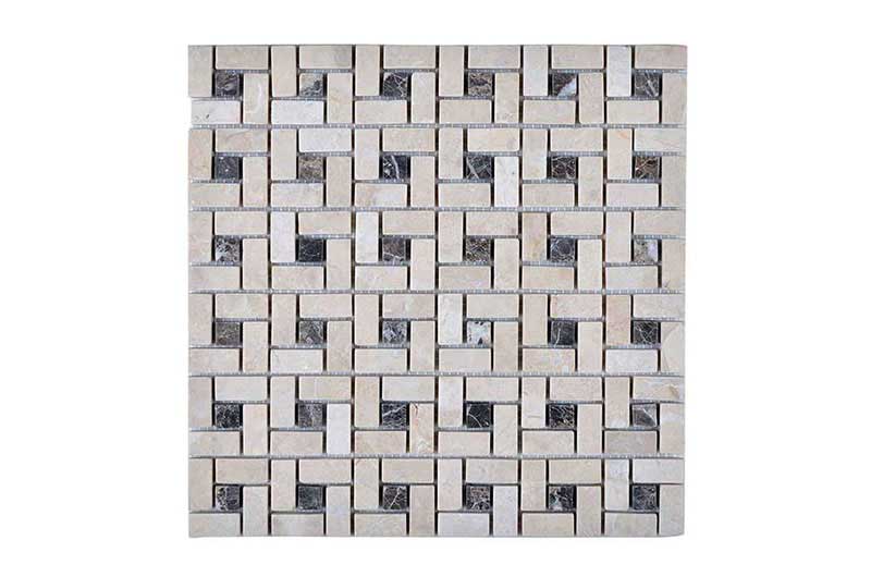 Legion Furniture Mosaic With Stone Beige, Brown