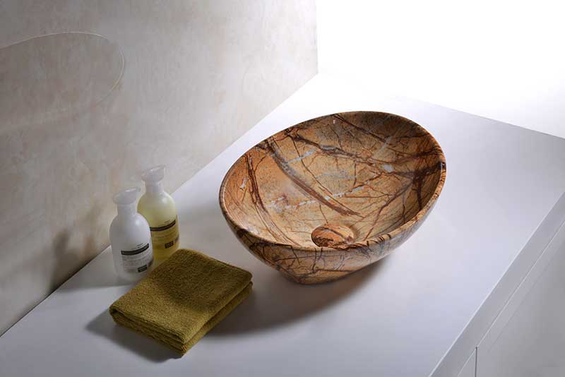 Anzzi Sona Series Ceramic Vessel Sink in Marbled Adobe LS-AZ277 2