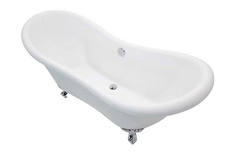 Anzzi Aegis 68.75 in. Claw Foot One Piece Acrylic Freestanding Bathtub in Glossy White  10