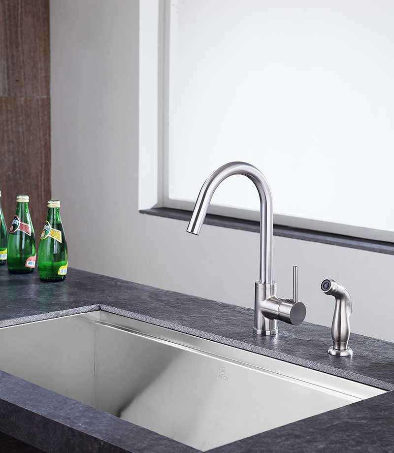 Anzzi Farnese Single-Handle Standard Kitchen Faucet in Brushed Nickel KF-AZ222BN 5