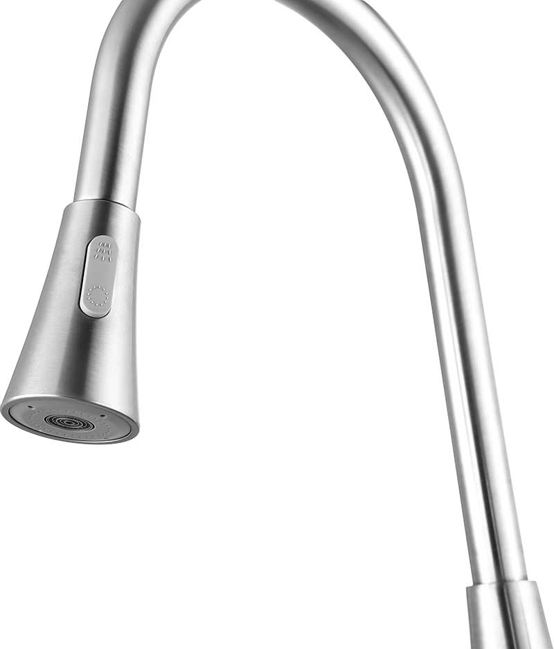 Anzzi Meadow Single-Handle Pull-Out Sprayer Kitchen Faucet in Brushed Nickel KF-AZ217BN 23
