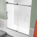 Anzzi Don Series 60 in. x 62 in. Frameless Sliding Tub Door in Matte Black SD-AZ17-01MB 3