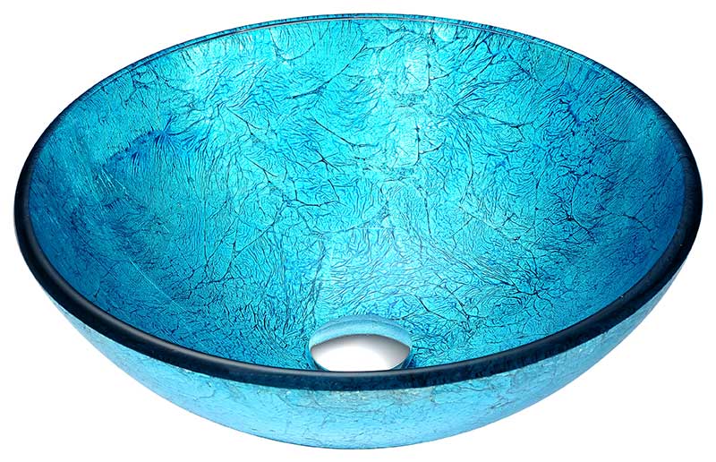 Anzzi Tereali Series Deco-Glass Vessel Sink in Blue Ice S120