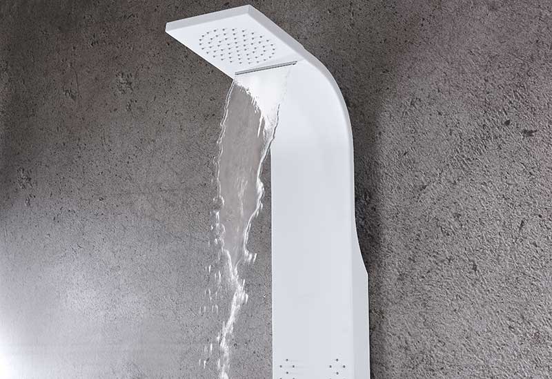 Anzzi Lyric 64 in. 6-Jetted Full Body Shower Panel with Heavy Rain Shower and Spray Wand in White SP-AZ8091 11